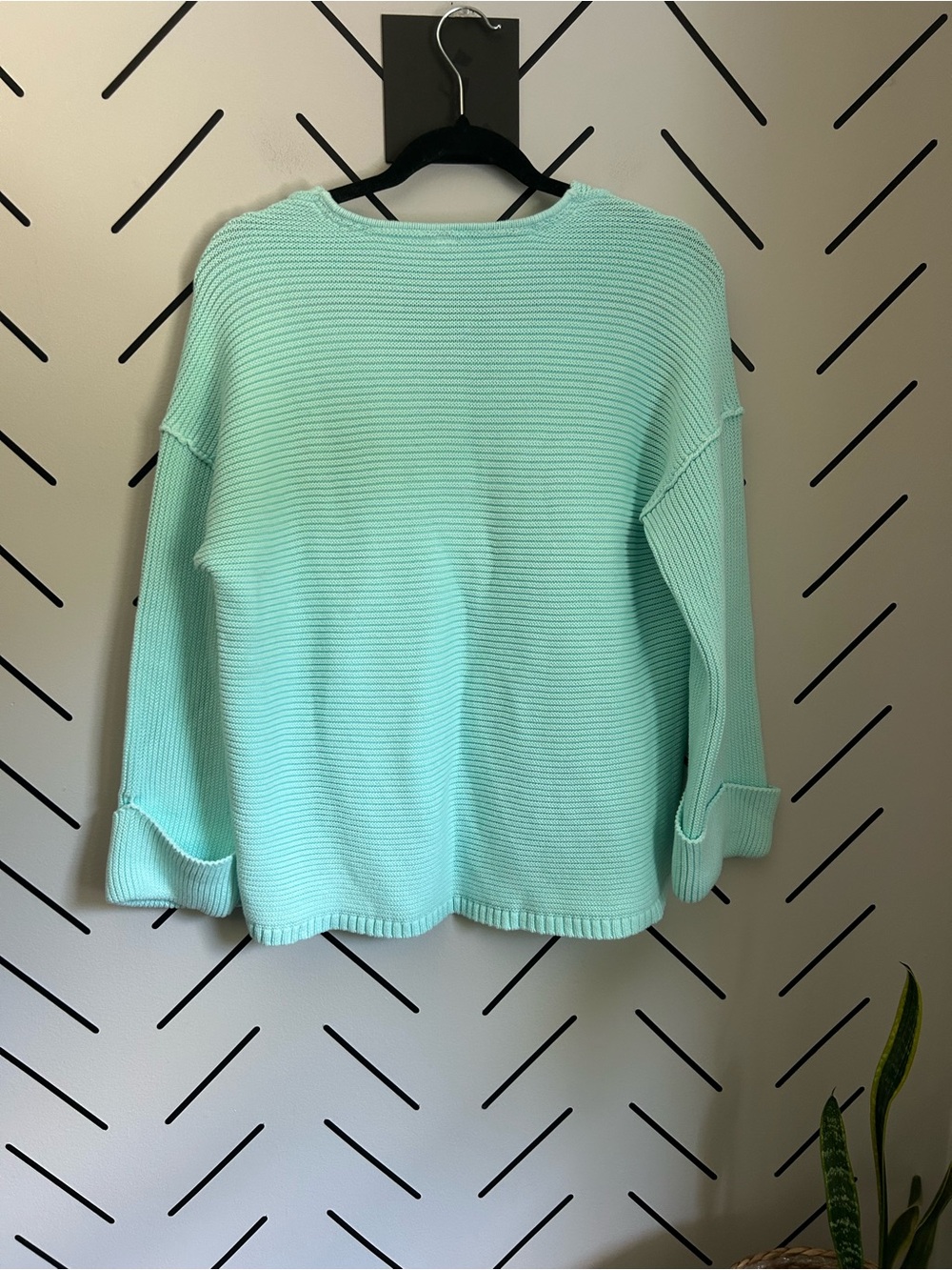 Free People La Brea V-Neck Sweater mint green - Picture 5 of 7